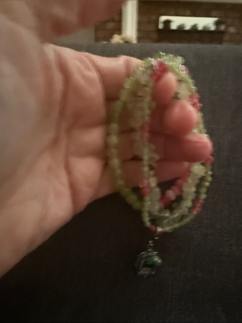 Ryze Party Green and Pink Gemstone Wrap Bracelets with Charm